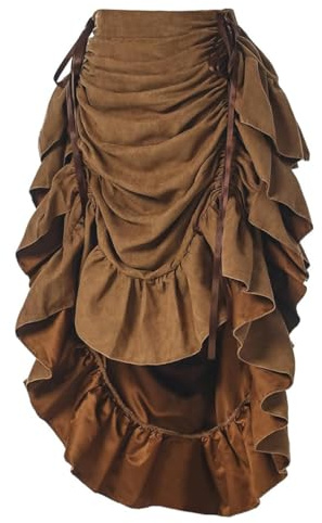GRACEART Damen Steampunk Rock Piratenrock Hoch Tiefer Rock