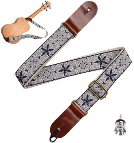 Luxylei Gitarrengurt Für Akustik- Und E-Gitarren, Vintage-gitarrengurt Verstellbarer Länge, Bestickter Gitarrengurt Für -e-akustikgitarren
