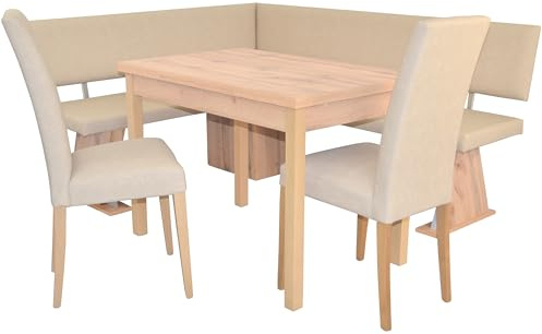 moebel direkt online 4tlg. Eckbankgruppe Schenkelmaß 150x182 cm Eckbank kurzer Schenkel Links, beige