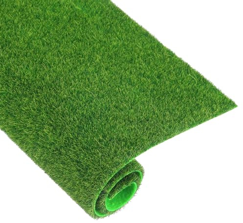 sourcing map 8Pcs Artificial Grass Turf Mat, 30cm x 30 cm x 3mm Realistic Fake Grass Rug Carpet for Outdoor Garden Lawn Landscape Decoration Patio Rug