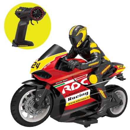ODS - Radiocom Moto Stradale, Moto Radiocomandata Giocattolo, Radiocomando 2.4 Ghz, 7 Funzioni, Scala 1:10, Età +6 Anni