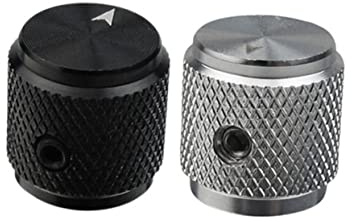 BESTonZON 2 Stück Metall Lautstärkeregler Drehknöpfe Silber für E-gitarre und E-bass Messing Potiknöpfe Gitarrenzubehör für Lautstärke und Tonregelung
