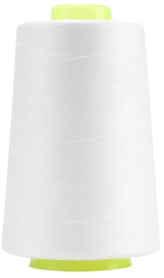 FOGAWA 1 Rollen 5000 yards Nähgarn Polyester Nähgarn Nähmaschinengarn, 40s/2, Garnspule Overlockgarn für Näharbeiten, Quilten, Patchwork, Kleidung(Weiß)
