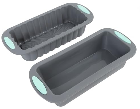 2-pack Brödform i Silikon, Non-stick Brödform, Brödformar med Lätt Släppning för Köttfärslimpa, Bröd, Kakor, Brownies, Lasagner, Grytor