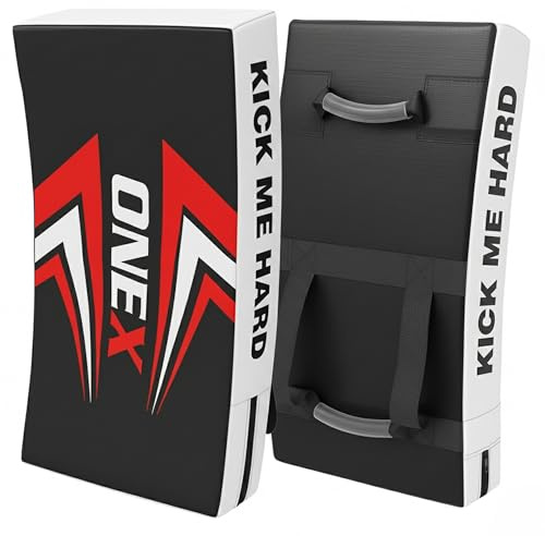 ONEX Kick Shield Curved – 68CM Kicking Strike Pad for martial arts Training, kickboxing, Muay Thai & MMA with Dual Handles for Adults & Coaches