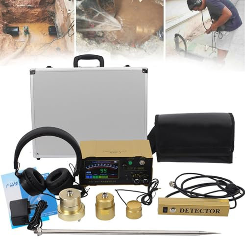 LSBHPPD F999E Detector Fugas Agua Subterráneas,Monitor Fugas Tuberías Agua,Detector Fugas Plomería con Auriculares Y 4 Marchas Ajustables para Interior Y Exterior
