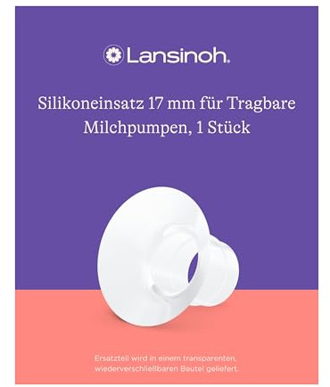 Lansinoh Silikoneinsatz 17 mm, Ersatzteil für Lansinoh Tragbare Milchpumpen | 100% Silikon, BPA- & BPS-frei