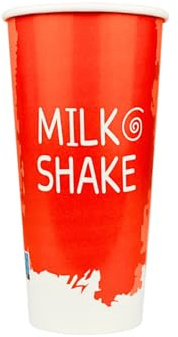 Enpack Shakebecher inkl. Deckel mit Schlitz 1000 Stück - Smoothie Becher to Go 500ml - Pappbecher für Milchshake, Bubble Tea, Kaffee etc. - Partybecher/Trinkbecher Pappe Orange