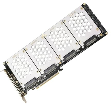 Lector de disco sólido NVME SFF8639 de 4 puertos PCIE X16 tarjeta de expansión interna con indicador LED para estabilidad de transferencia de datos