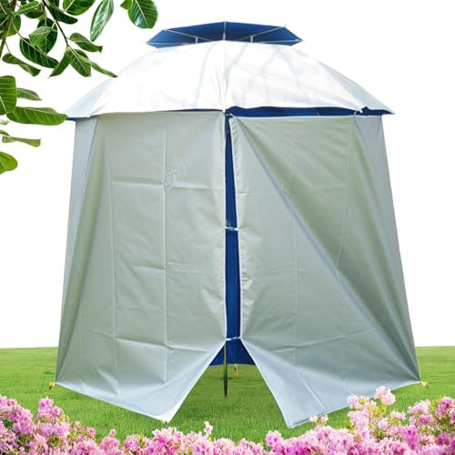 Robuster Strandschirm – Sofortiger Strandschatten, Faltbares Strandzelt für Sonnenschutz, Wasserdicht | Geeignet für Outdoor-Camping, Regenfestes Vordach (ohne Schirm)