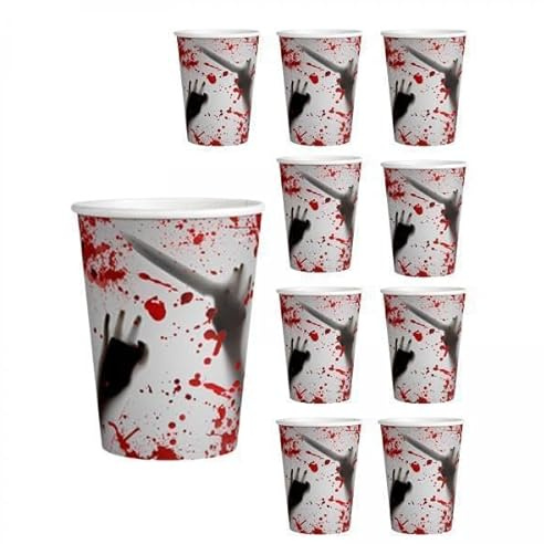 predolo Lot de 4 Gobelets Jetables pour Fête D'Halloween - Service de Table Festif