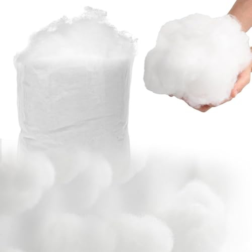 Tutamaz Watte Kunstschnee, Füllwatte für Wolken-Weihnachtsbaum Deko 200g Kunstschnee Watte Deko Fake Indoor Schnee für Kunstschnee Dekoschnee Weihnachten Winter Party