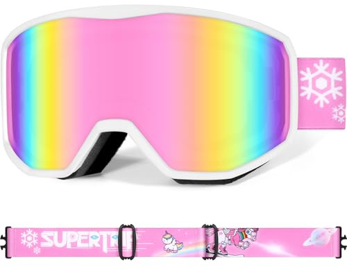 Supertrip Kids Ski Goggles, Anti-Fog Snow Snowboard Goggles for Boys Grils Youth Age 6-14