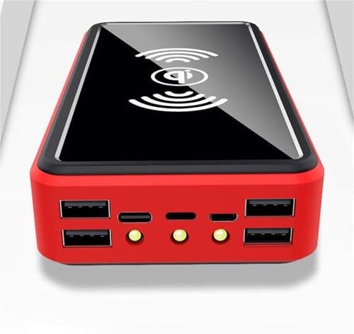Power Bank portatile da 100000 mAh, caricabatterie solare wireless - Batteria esterna con indicatore di stato a LED, Powerbank ad alta capacità, for telefono, Android
