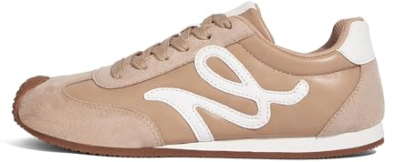 LUCKY STEP Zapatillas de Tenis Retro para Mujer – Sneakers clásicas y Casuales de Cuero Genuino con Suela Fina y Ligera, Elegantes y cómodas