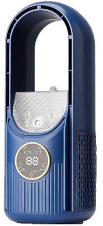 Mini refroidisseur d'air portable avec batterie rechargeable, refroidisseur d'air évaporatif personnel pour bureau, petit ventilateur de refroidissement avec réservoir d'eau (bleu)
