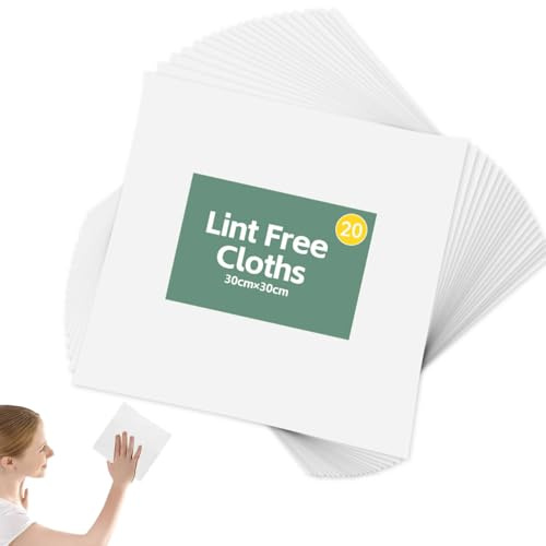20Pcs Professional Lint Free Cloths for Wood Oiling & Waxing - 30x30cm Soft Cotton Polishing Cloths for Furniture, Cabinets & Floors - Reusable & Absorbent Finishing Wipes