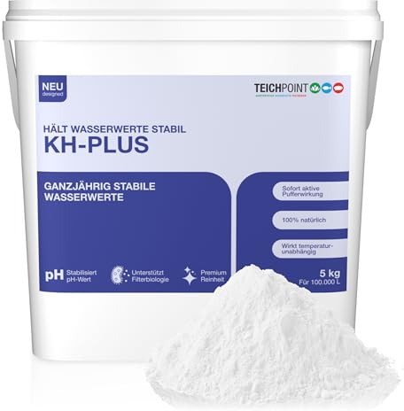 Teichpoint KH Plus 5kg | Erhöht Karbonathärte und stabilisiert pH-Wert im Garten und Koi Teich | Für ausgeglichenes Teichwasser | Carbonat härte erhöhen ohne GH | Reichweite 100.000 Liter