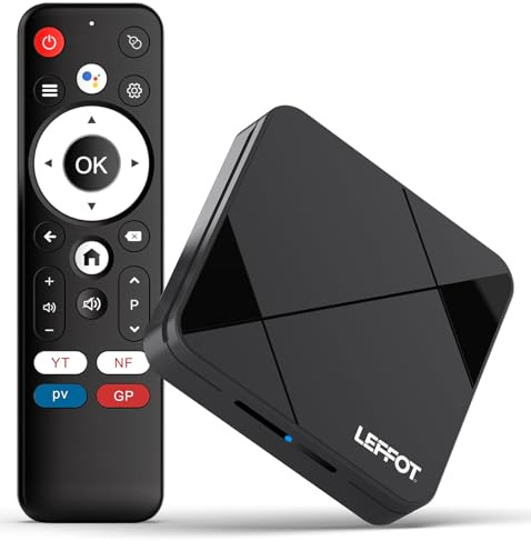 LEFFOT RK3518 Android 14.0 TV Box 2025, 2GB RAM + 16GB ROM, 4K Ultra HD Decoder Smart TV, Supporto Controllo Vocale, 2.4G & 5G WiFi 6, BT 5.4, USB 3.0, HDR10, 100M Ethernet, RK3518 Quad-Core A53 ﻿ ﻿