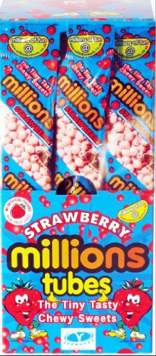 Bonbons Fraise Millions Tubes Boîte de 12