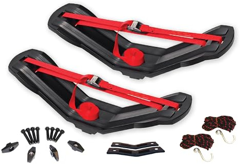 Malone SeaWing Saddle Style Universal Car Roof Rack Kayak Carrier with Bow & Stern Tie-Downs – 70 lb Capacity, V-Style Cradles, No-Tool Install, Jawz Mount, Corrosion-Resistant Nylon
