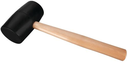 Performance Tool 1466 Durable Hard Rubber Head Mallet with Ergonomic Wood Handle for Woodworking, Construction and DIY Projects