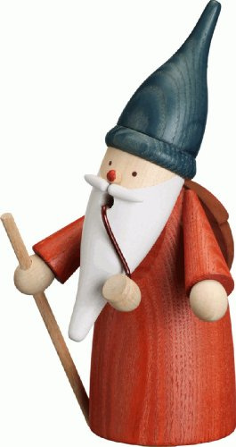 Seiffener Volkskunst Erzgebirge Original Erzgebirge Smoking Figurine Wandering Elf Height 16 cm