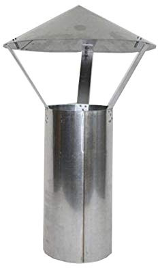 Rauchrohr, Ofenrohr Regenhut 110 ø feueraluminiert 0,6mm stark