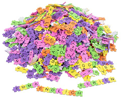 Playbox PBX2470685 2470685 Schaumstoff-Puzzle-Buchstaben, Set mit 2000 Teilen, Größe 2 x 2 x 2 cm, Mehrfarbig