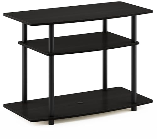 Furinno TV-Schrank mit 3 Ebenen, Espresso/Schwarz, 40.13 x 40.13 x 59.18 cm