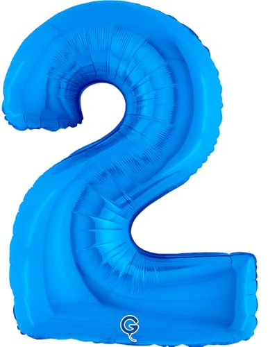 Grabo XXL Riesen Zahlen Folienballon 102 cm (40) – Perfekte Deko für Geburtstage, Jubiläen & Feiern – Happy Birthday Party-Highlight - für Helium und Luft! Wiederverwendbar! (Blau, 2)