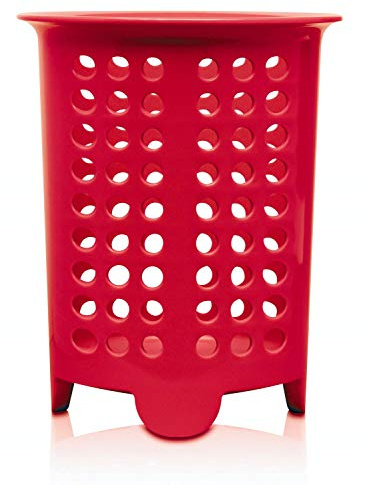 Zeal G231R Besteck-Abtropfgestell/Utensilientopf, Melamin, Rot, 14 x 14 x 17 cm