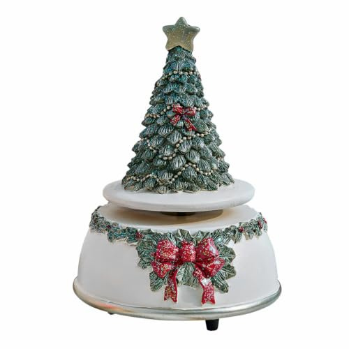 Loberon Spieluhr Rebets, spielt Jingle Bells, Glitzer-Finish, Vintage-Charme, Weihnachtsdekoration, Weihnachten, Polyresin, bunt