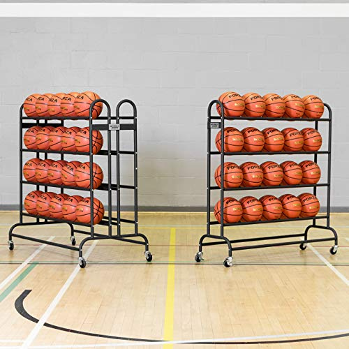 FORZA Freestanding Portable Sports Ball Trolley | 20 or 40 Capacity Ball Trolley | Multi-Sport Ball Rack (40 Ball Capacity)