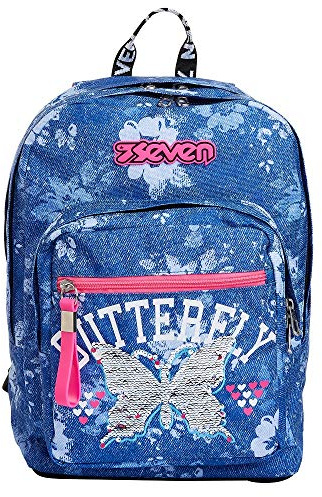 Seven Zaino Extra Fit, Flying Dreams, Blu, Doppio Scomparto, Tasca attrezzata, Per bambini e ragazzi, Scuola e Tempo Libero