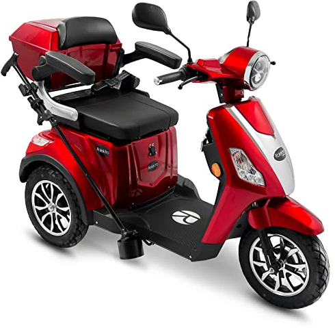 Rolektro E-Trike 25 V.3 Pro Dreirad Rot - 1000W Elektromobil - 70km Reichweite - herausnehmbarer Lithium Akku - Seniorenmobil mit Straßenzulassung