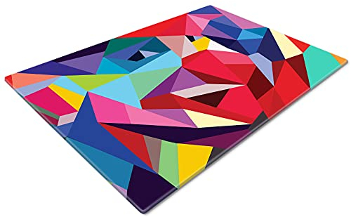 Glass Chopping Boards for Kitchens | Non Slip Worktop Savers | Small Pink Blue Yellow Chopping Boards