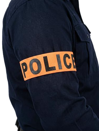 Vegaoo Odnungshüter Polizei-Armbinde Accessoire für Erwachsene schwarz-orange - Orange