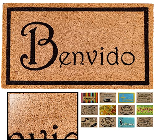 LucaHome – Coco Doormat, 40 x 70 cm, Non-Slip Doormat, Portugues Benvido Doormat Mod 1, Home Entrance Doormat, Indoor or Outdoor Doormat