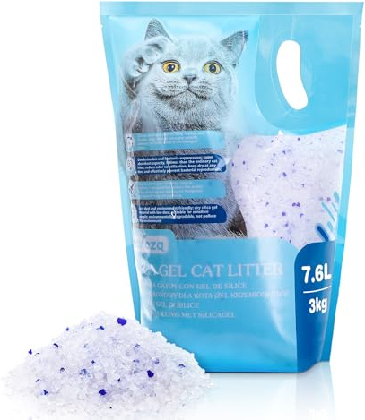 Nobleza Silikat Kristalle Katzenstreu 7.6L/3KG - Hochwertige, Staub- und klumpenfreie Katzenstreu mit überlegener Geruchskontrolle und effektiver Flüssigkeitsaufnahme