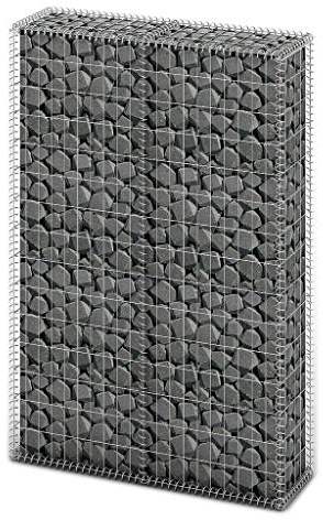WIFESE Panier en pierre avec couvercles - 150 x 100 x 30 cm - Clôture de jardin - Gabion - Clôture murale - Gabion en pierre - Panier en métal galvanisé