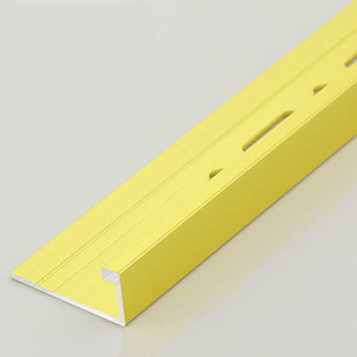 LAIDEPA Flieseneckleiste aus Aluminiumlegierung Hintergrundwand rechtwinklige Metallzierleiste Höhe: 13,9 mm Fliesenprofil Winkel Aluminium Schließkantendichtleiste,Bright Gold,90cm