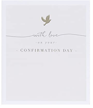 UK Greetings Biglietto di conferma per ragazzo o ragazza con busta, motivo tortora beige