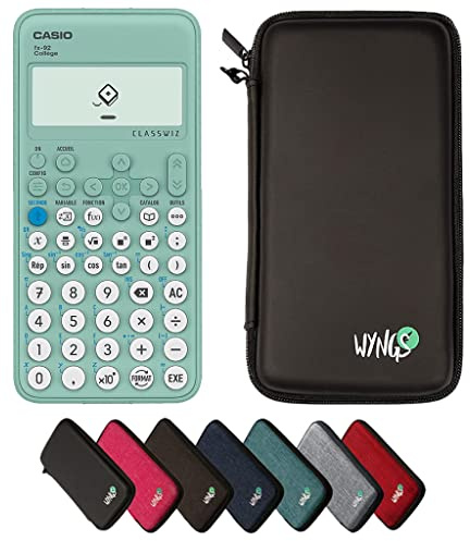 Casio fx-92 Collège avec Housse de Protection WYNGS Incluse Noir - Calculatrice Scientifique - Pack de Base