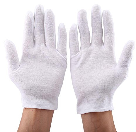Leapiture 12 Paires De Gants De Travail Blancs, Gants En Coton Blanc, Gant De Sécurité De Travail En Coton Pour Pièces De Monnaie, Bijoux, Protection D'inspection En Argent