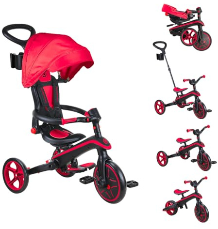 Globber - Dreirad Explorer 4-in-1 – Dreirad, faltbar und skalierbar als Laufrad für Kleinkinder von 10 Monaten bis 5 Jahren