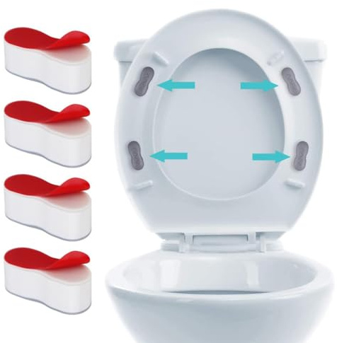 JTKREW 4 Pièces Butoir Universel pour Couvercle De Toilettes avec Adhésif Puissant Convient pour Les Maisons, Les Hôtels Et Les Écoles