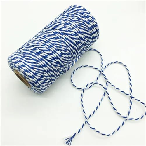 Cordel 100m/roll Colorful DIY 2ply Bakers String Cotton Cords Rope For Home Decor Handmade Packing Craft Projects Hilos Cordón (Color : Royal White)