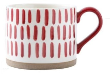 VollfitYYu 450ml große Kaffeetasse Rot Kaffeebecher kerative Teetasse Bürotasse mit bequem Henkel Niedliche Keramiktasse für Frauen Mädchen Weihnachten Geburtstag Muttertag (Linie)