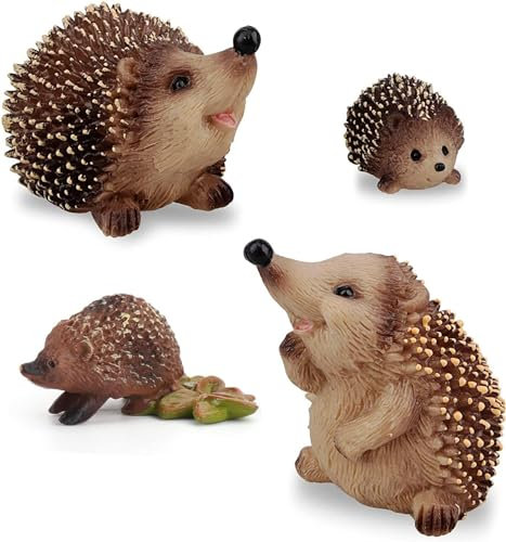 UMARXON Wild Figurines Garden Statues, 4PCS Realistic Plastic Decor Waterproof Decorations Figurine Ornaments Set Outdoor for Plants Home Animal Garden Accessories, Birthday Gift, Cake Topper